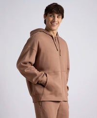 Oversized Super Combed Cotton Rich Fleece Jacket with StayWarm Technology - Brownie