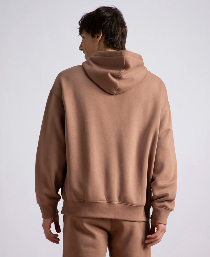 Oversized Super Combed Cotton Rich Fleece Jacket with StayWarm Technology - Brownie