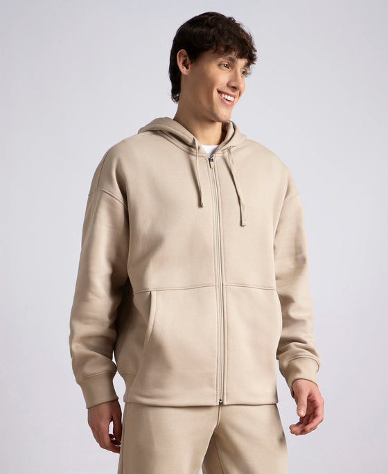 Oversized Super Combed Cotton Rich Fleece Jacket with StayWarm Technology - Pure Cashmere