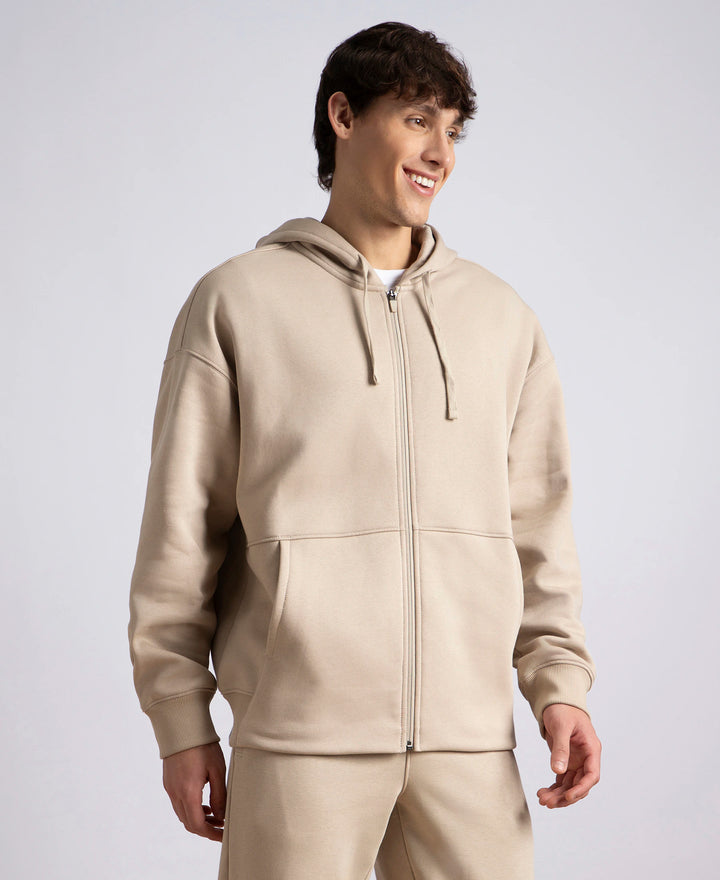 Oversized Super Combed Cotton Rich Fleece Jacket with StayWarm Technology - Pure Cashmere