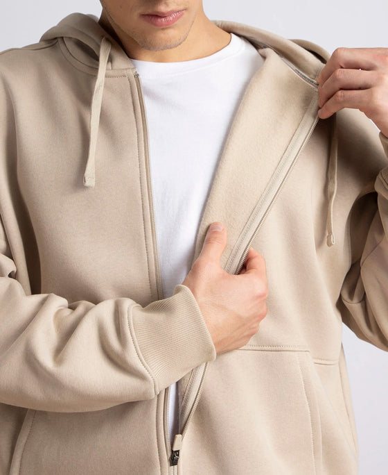 Oversized Super Combed Cotton Rich Fleece Jacket with StayWarm Technology - Pure Cashmere