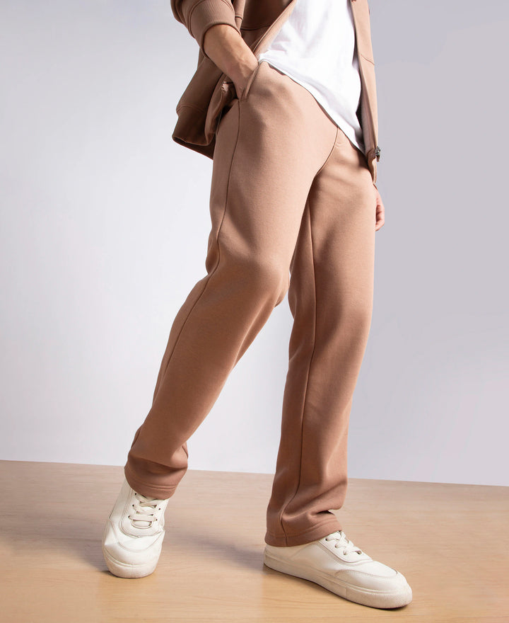 Super Combed Cotton Rich Fleece Trackpants with StayWarm Technology - Brownie
