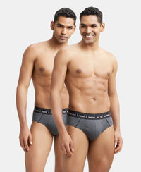 Super Combed Cotton Solid Brief with Ultrasoft Waistband - Charcoal Melange (Pack of 2)