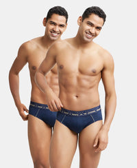 Super Combed Cotton Solid Brief with Ultrasoft Waistband - Navy (Pack of 2)