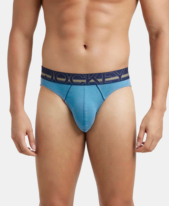 Super Combed Cotton Rib Solid Brief with Ultrasoft Waistband - Aegean Blue-1