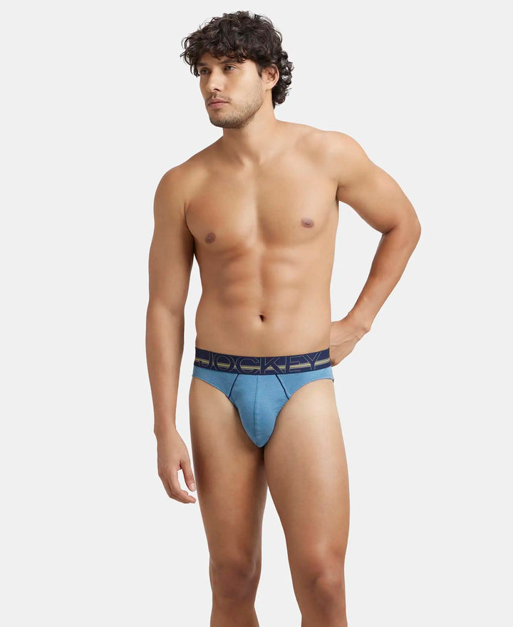 Super Combed Cotton Rib Solid Brief with Ultrasoft Waistband - Aegean Blue-5