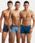 Pack of 3 Super Combed Cotton Elastane Stretch Solid Trunk with Ultrasoft Waistband - Aegean Blue, Poseidon & Navy