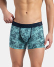 Super Combed Cotton Elastane Stretch Printed Trunk with Ultrasoft Waistband - Leisure Time
