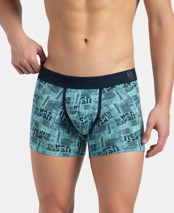 Super Combed Cotton Elastane Stretch Printed Trunk with Ultrasoft Waistband - Leisure Time