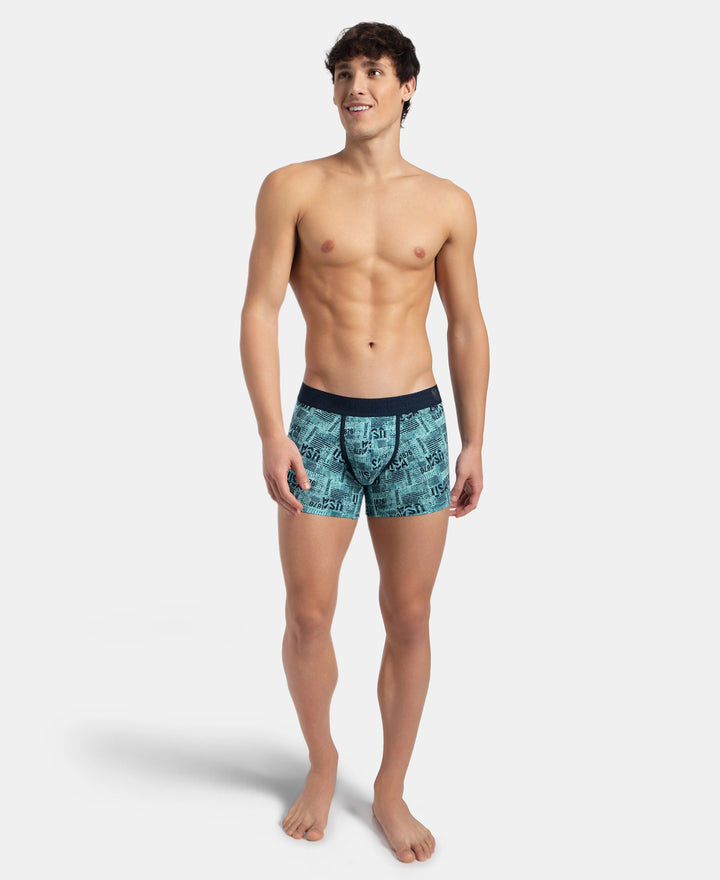 Super Combed Cotton Elastane Stretch Printed Trunk with Ultrasoft Waistband - Leisure Time
