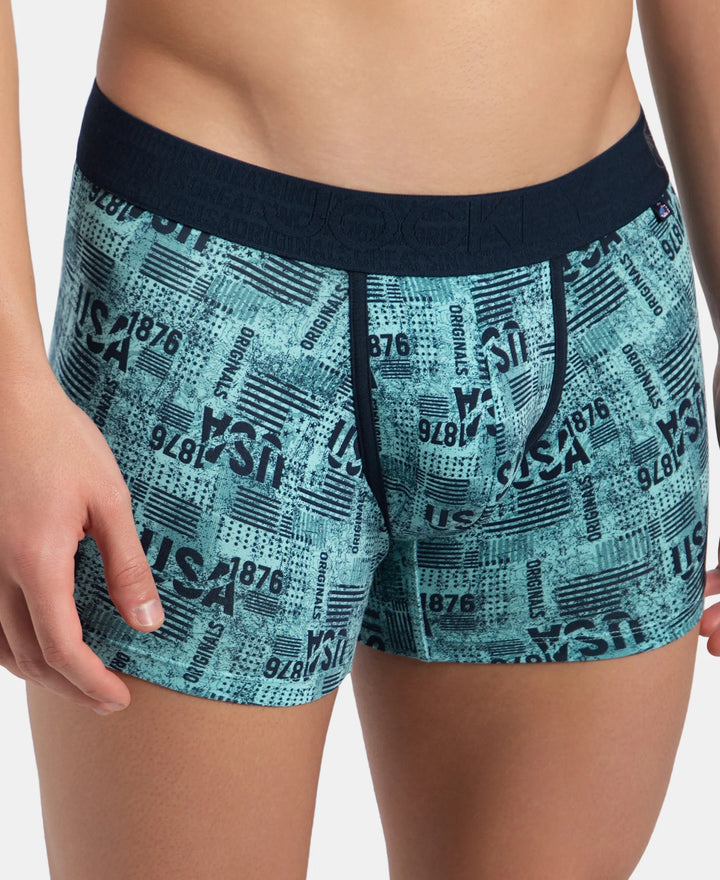 Super Combed Cotton Elastane Stretch Printed Trunk with Ultrasoft Waistband - Leisure Time
