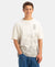 Super Combed Cotton Rich Graphic Printed Oversized T-Shirt - Almond Milk USA
