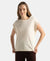 Super Combed Cotton Rich Hybrid Tank Top with Ribbed Sleeves - Snow White