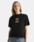 Super Combed Cotton Rich Oversized Graphic Print T-Shirt with Drop Shoulder Styling - Deep Black