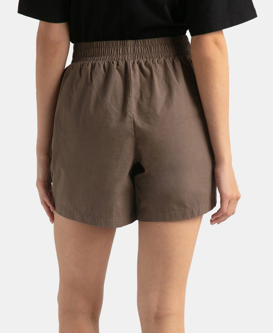Super Combed Cotton Regular Fit Hybrid Cargo Shorts - Dark Khaki