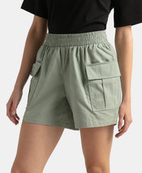 Super Combed Cotton Regular Fit Hybrid Cargo Shorts - Iceberg Green