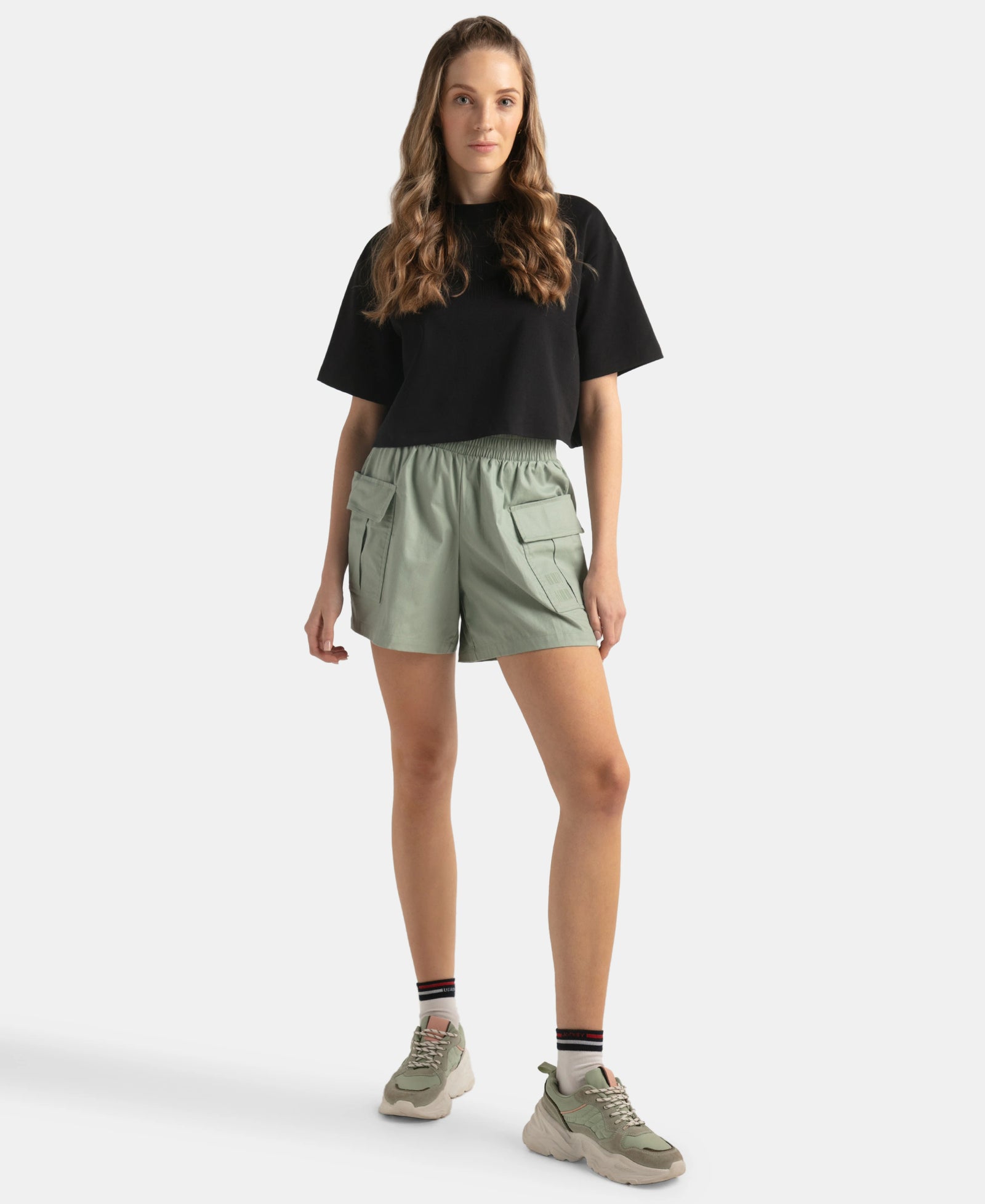 Super Combed Cotton Regular Fit Hybrid Cargo Shorts - Iceberg Green
