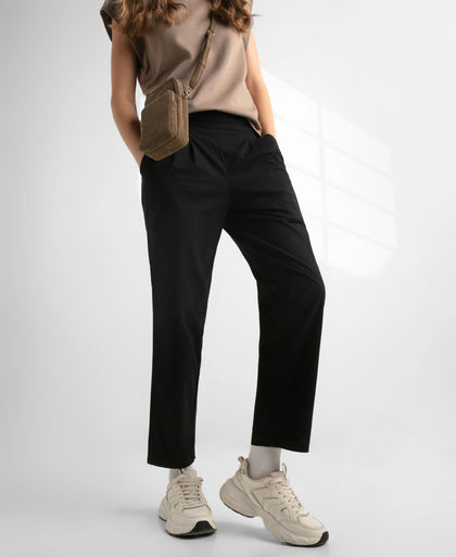 Super Combed Cotton Regular Fit Hybrid Pants - Black