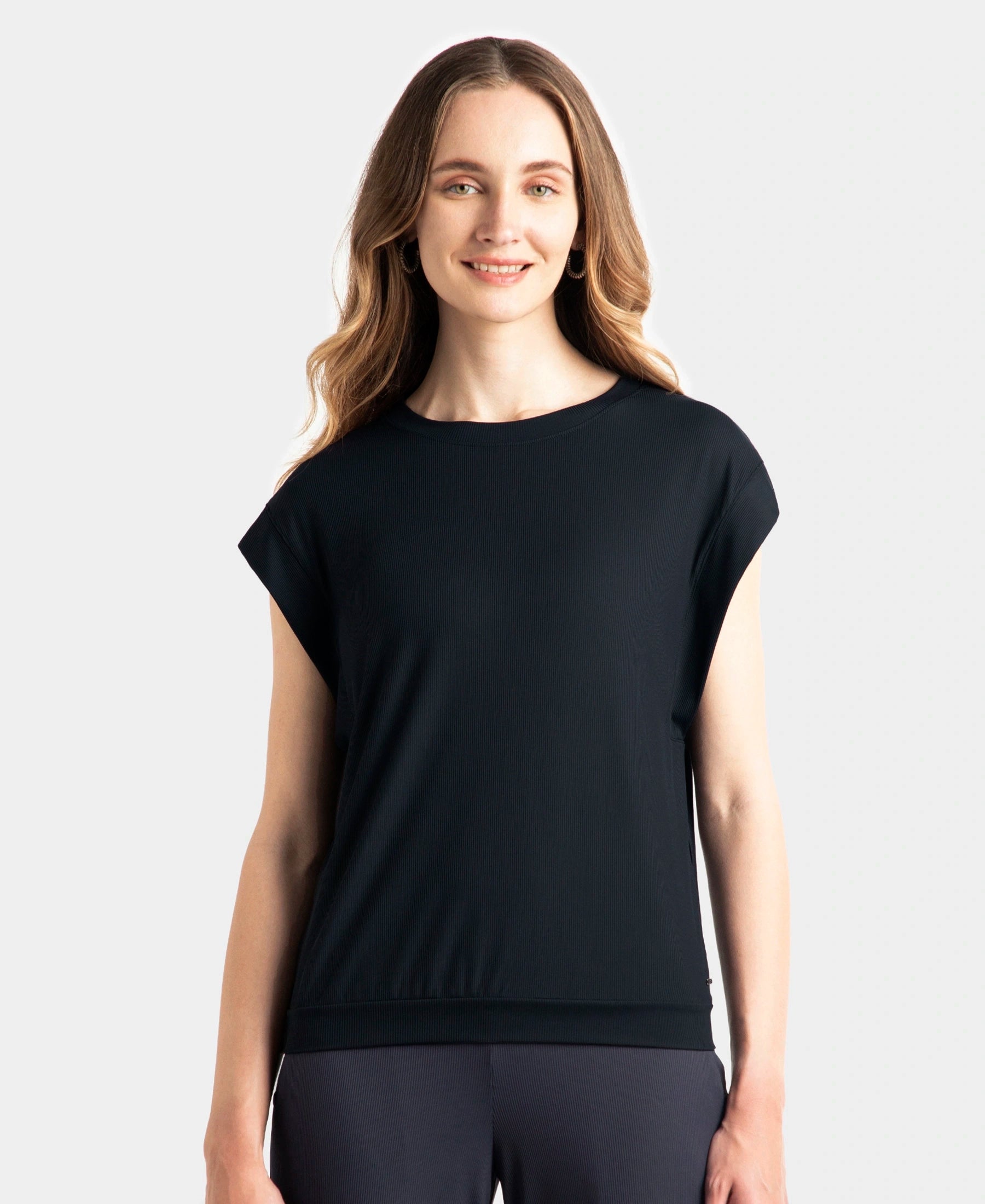 Buy Microfiber Elastane Stretch Hybrid Tank Top with Ribbed