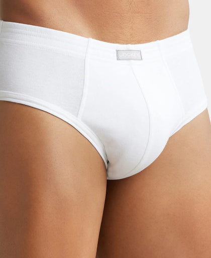 Super Combed Cotton Rib Solid Brief with StayFresh Treatment - White (Pack of 2)