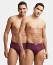 Super Combed Cotton Rib Solid Brief with StayFresh Treatment - Wine Tasting-1