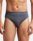 Super Combed Cotton Solid Brief with Stay Fresh Treatment - Ashphalt-1