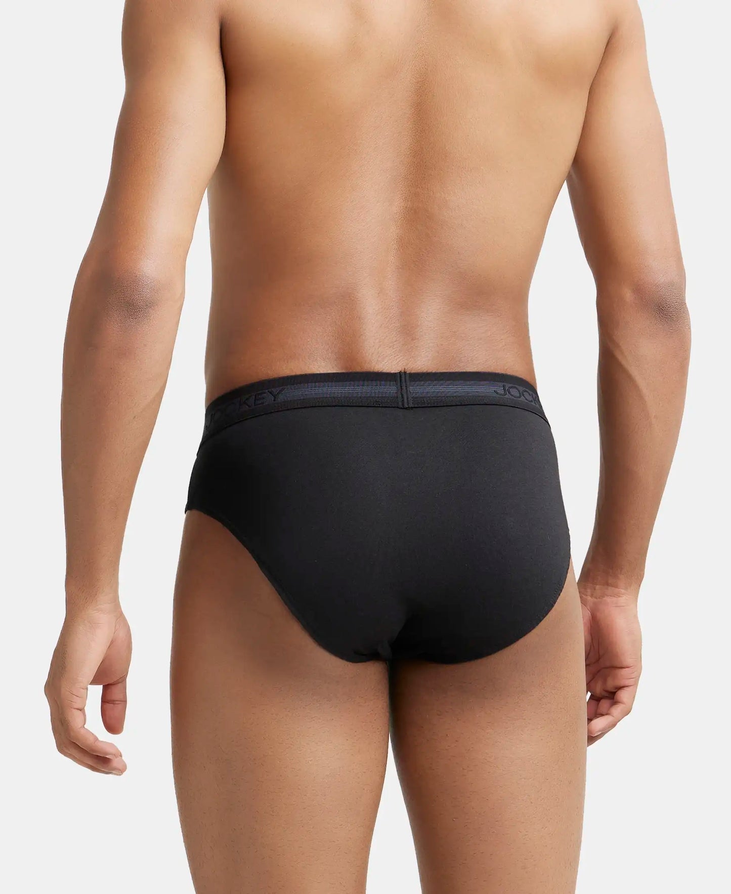 Super Combed Cotton Solid Brief with Stay Fresh Treatment - Black-3