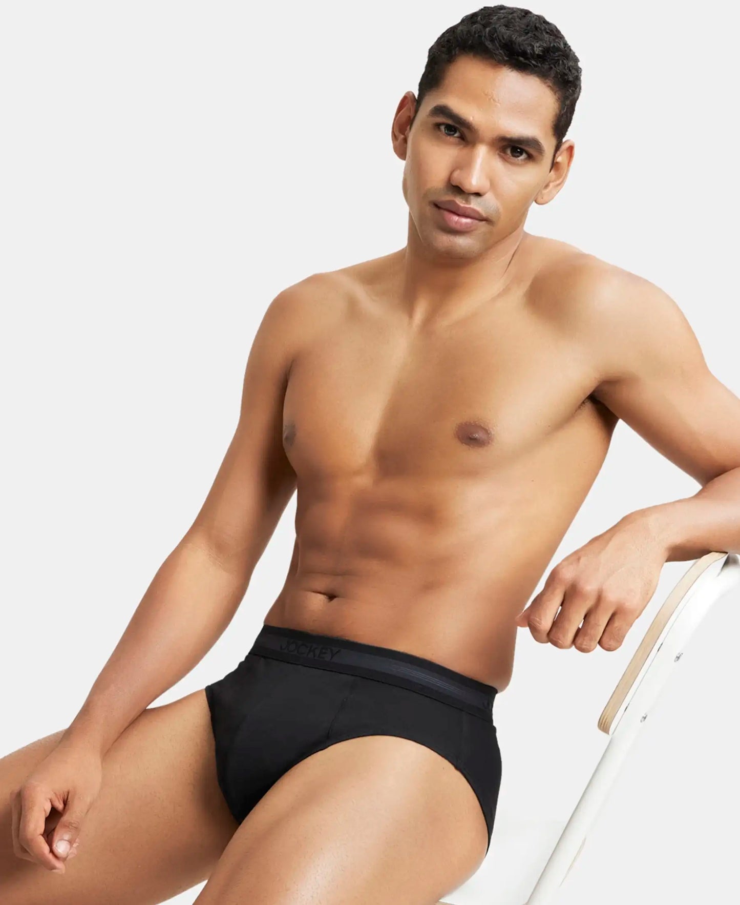 Super Combed Cotton Solid Brief with Stay Fresh Treatment - Black-6
