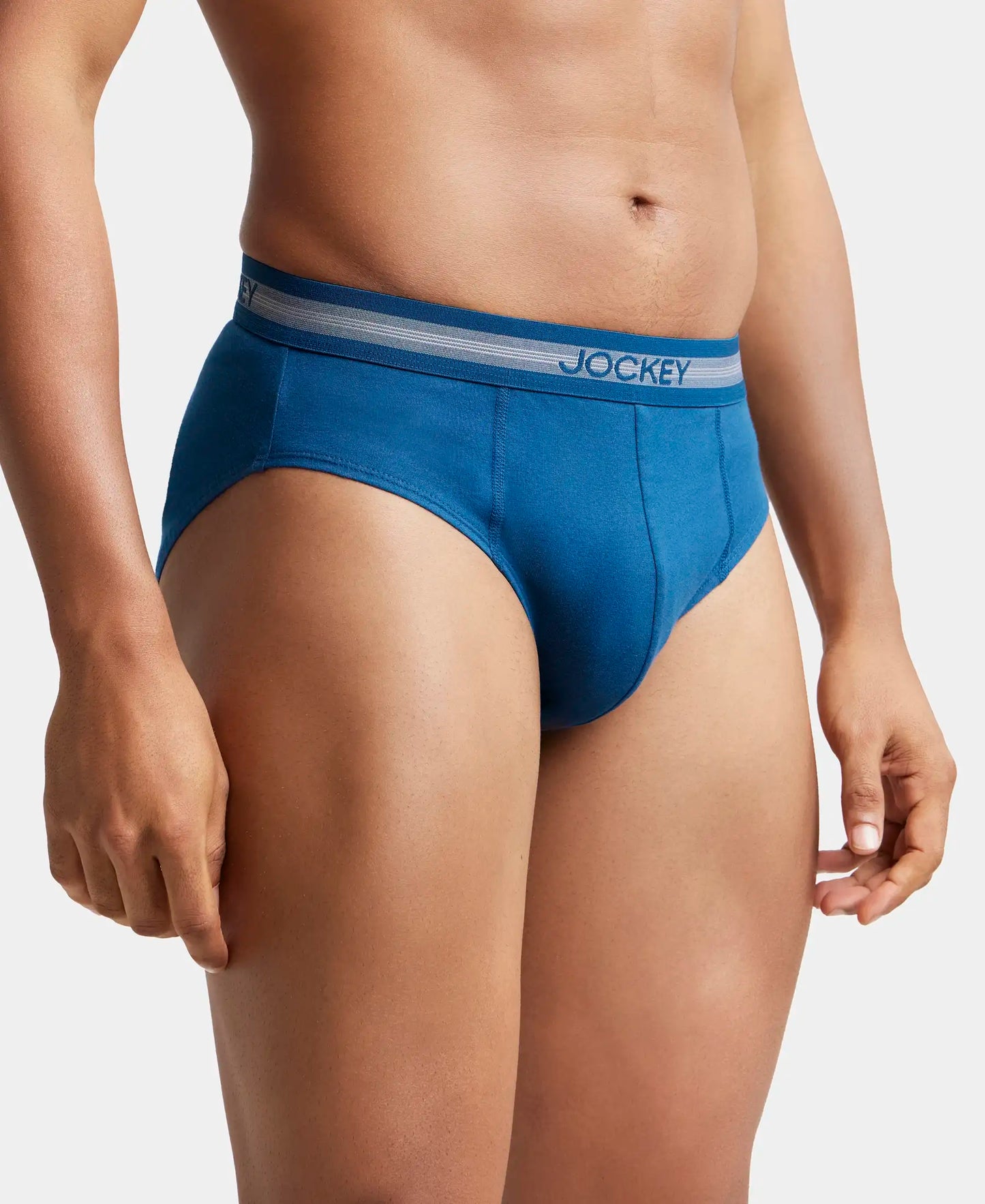 Super Combed Cotton Solid Brief with Stay Fresh Treatment - Poseidon-3