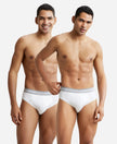 Super Combed Cotton Solid Brief with Stay Fresh Treatment - White-1