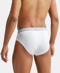 Super Combed Cotton Solid Brief with Stay Fresh Treatment - White-4