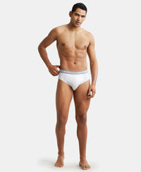 Super Combed Cotton Solid Brief with Stay Fresh Treatment - White-5
