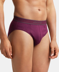 Super Combed Cotton Solid Brief with Stay Fresh Treatment - Wine Tasting-2