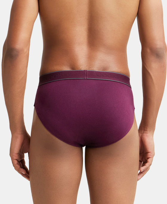 Super Combed Cotton Solid Brief with Stay Fresh Treatment - Wine Tasting-3
