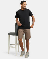 Super Combed Mercerised Cotton Woven Straight Fit Shorts with Side Pockets - Dark Khaki-6