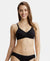 Wirefree Non Padded Super Combed Cotton Elastane Medium Coverage Cross Over Everyday Bra - Black-1