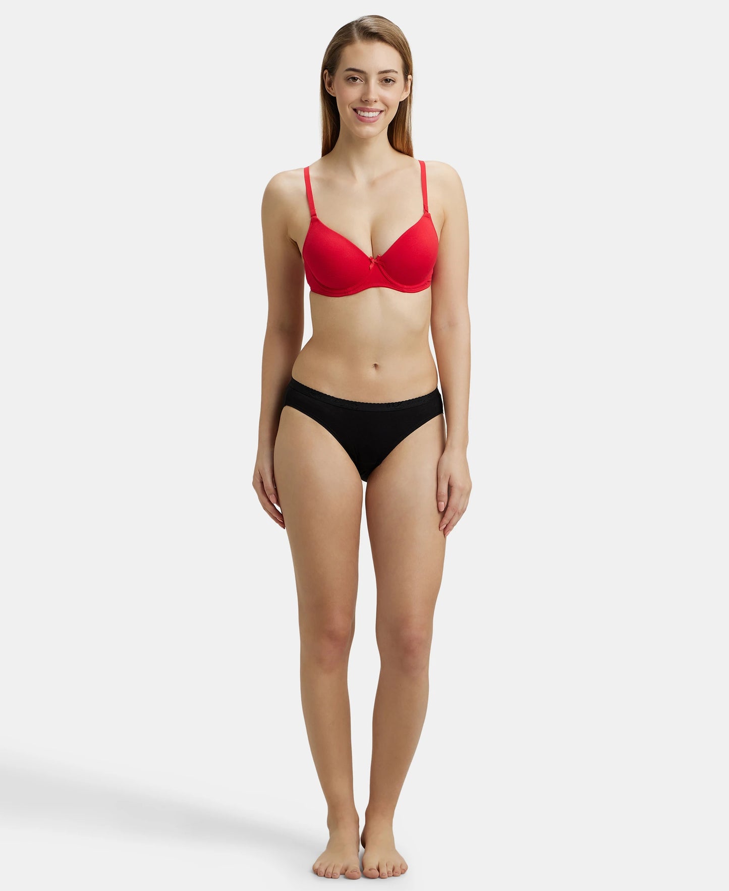 Under-Wired Padded Super Combed Cotton Elastane Medium Coverage T-Shirt Bra with Detachable Straps - Sangria Red-4