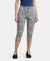 Super Combed Cotton Elastane Slim Fit Printed Capri with Side Pockets - Light Grey Melange Printed-1