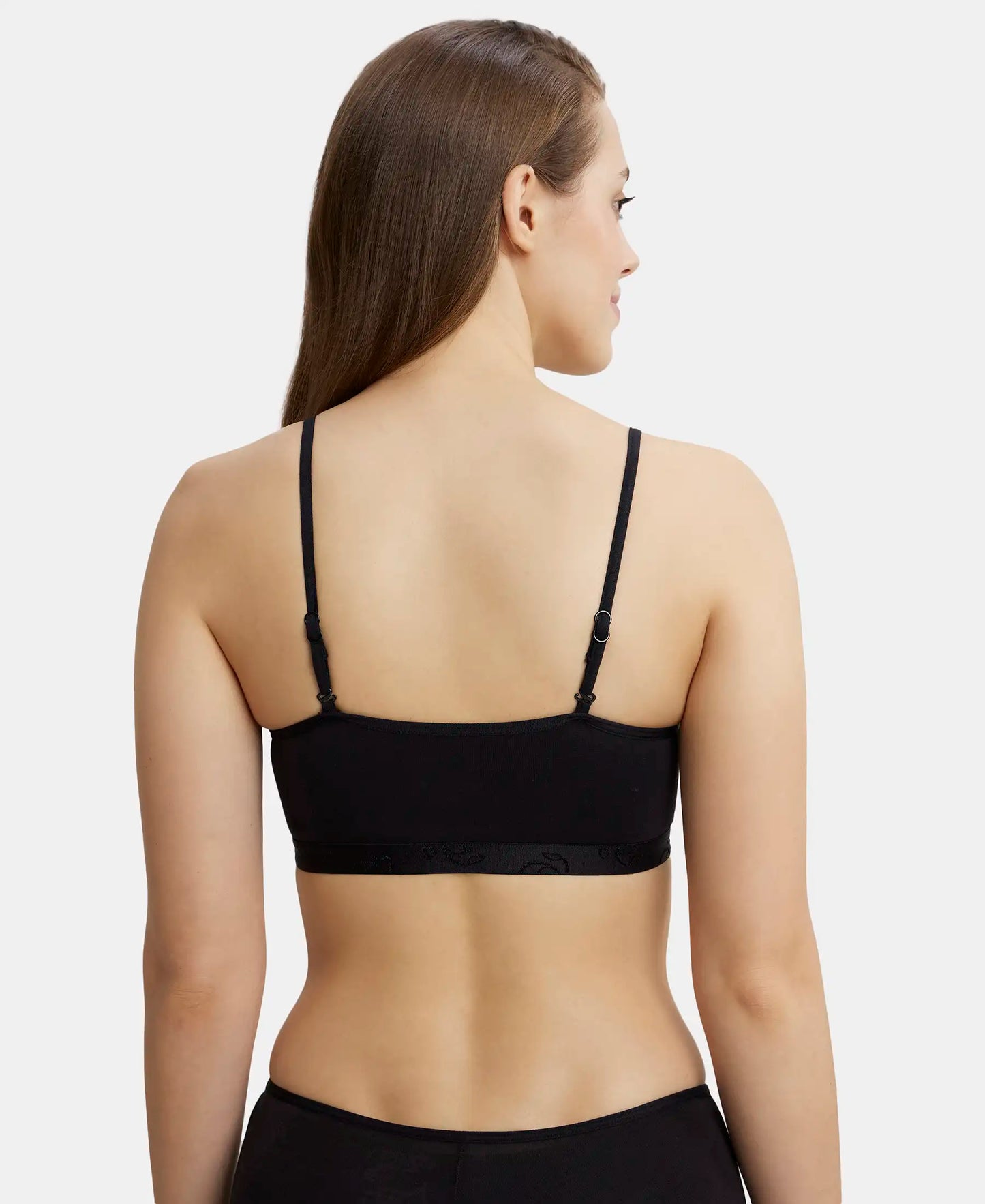 Super Combed Cotton Elastane Stretch Multiway Styled Crop Top With Adjustable Straps and StayFresh Treatment - Black-6