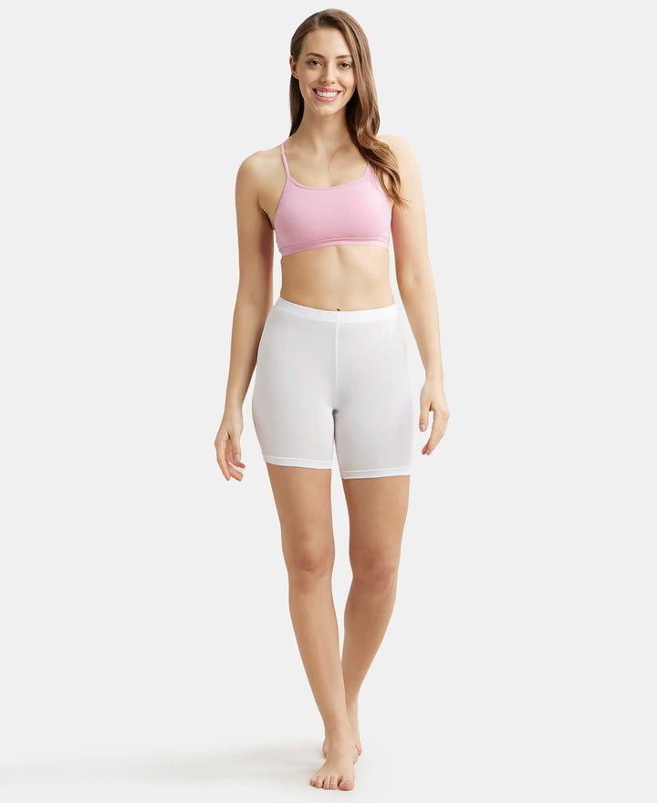 Super Combed Cotton Elastane Stretch Multiway Styled Crop Top With Adjustable Straps and StayFresh Treatment - Candy Pink-4