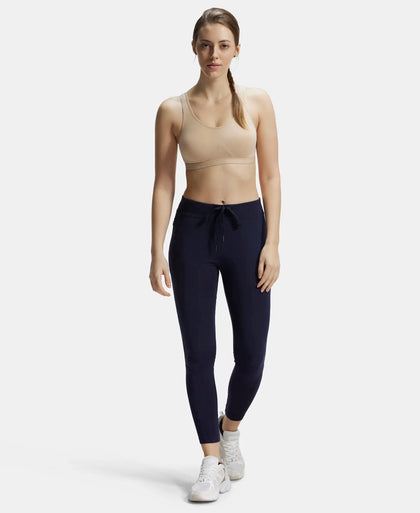 Wirefree Non Padded Super Combed Cotton Elastane Full Coverage Slip-On Active Bra with Wider Straps and Moisture Move Treatment - Skin-4