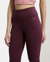 Super Combed Cotton Elastane Slim Fit Capri with Ultrasoft Waistband - Winetasting Marl-6