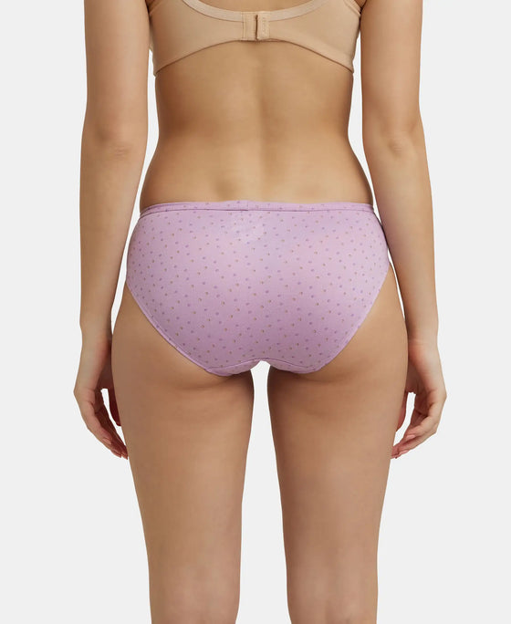 Medium Coverage Super Combed Cotton Bikini With Concealed Waistband and StayFresh Treatment - Light Prints-7