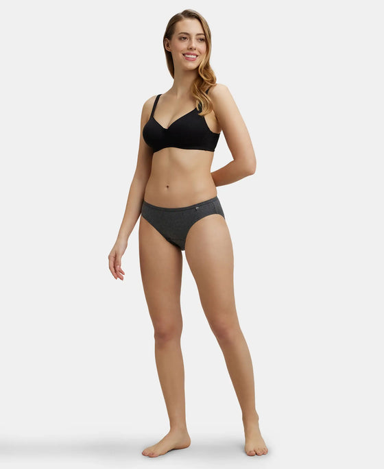 Medium Coverage Super Combed Cotton Bikini With Concealed Waistband and StayFresh Treatment - Dark Assorted-13