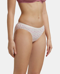 Medium Coverage Super Combed Cotton Bikini With Exposed Waistband and StayFresh Treatment - Light Prints-4
