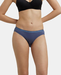 Medium Coverage Super Combed Cotton Bikini With Exposed Waistband and StayFresh Treatment - Dark Assorted-9