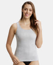 Super Combed Cotton Rib Fabric Inner Tank Top With StayFresh Treatment - Steel Grey Melange-1