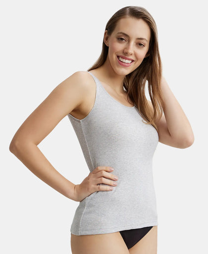Super Combed Cotton Rib Fabric Inner Tank Top With StayFresh Treatment - Steel Grey Melange-5