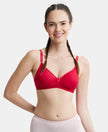 Wirefree Non Padded Super Combed Cotton Elastane Beginners Bra with Ultrasoft and Durable Underband - Red Love-1