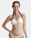 Wirefree Non Padded Super Combed Cotton Elastane Beginners Bra with Ultrasoft and Durable Underband - White-1